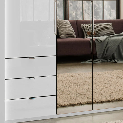 Wiemann Kansas 6 Door Large 300cm Wardrobe with drawers and Mirrors