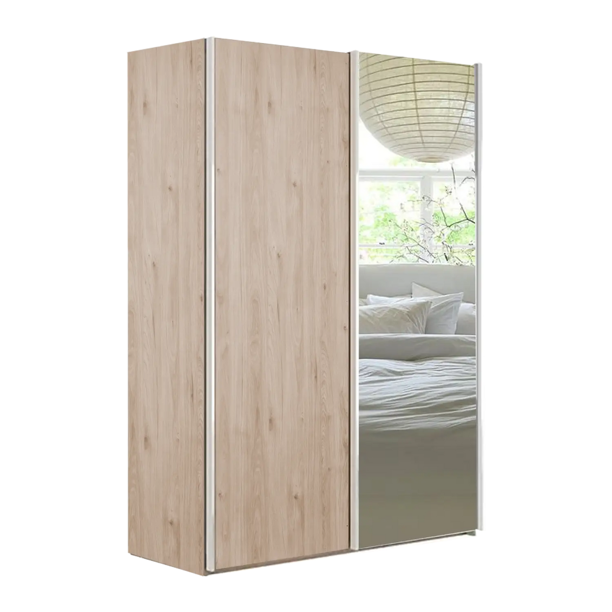 Wiemann Oxford 2 Door Sliding 200cm Holm Oak Wardrobe with Mirror, also available in 150cm - Main Image 