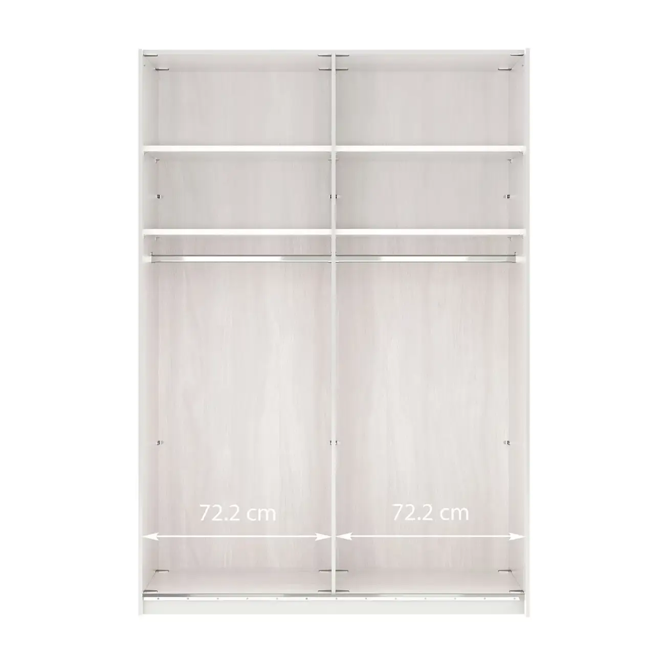 Wiemann Houston 150cm Graphite Glass & Mirror Front 2 Door Sliding Wardrobe -Interior Details 2