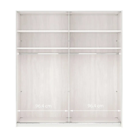 Wiemann Houston 200cm Graphite Glass & Mirror Front 2 Door Sliding Wardrobe -Interior Details2