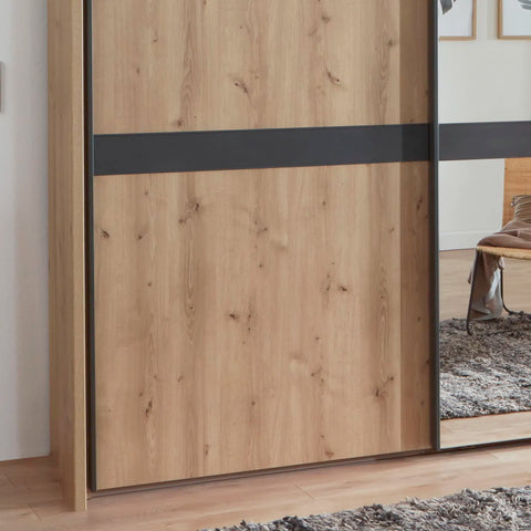 Wiemann Regen Bianco Oak 3 Door Sliding Wardrobe With Mirror