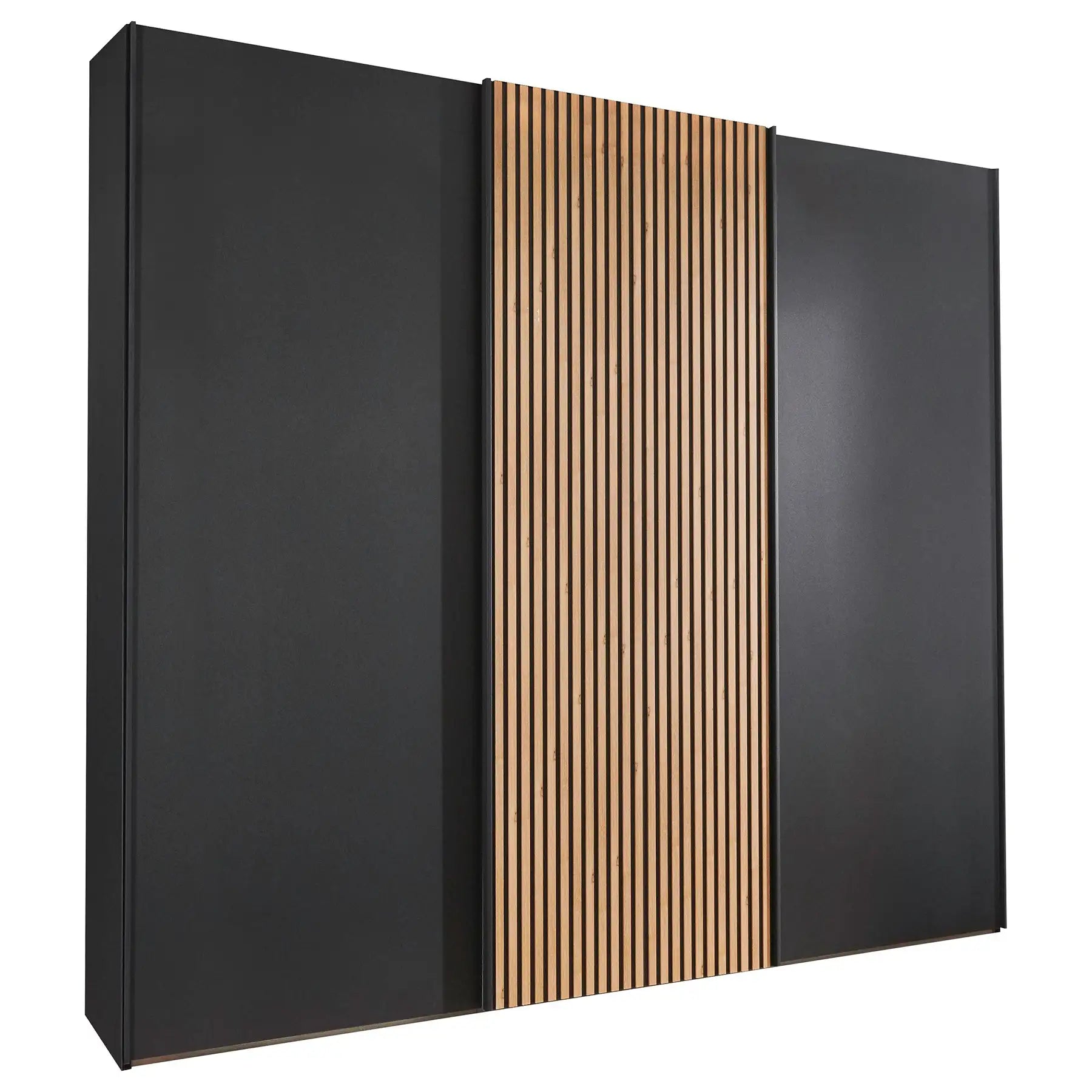 Tulsa 3 Door Graphite Sliding Door Wardrobe with Decking