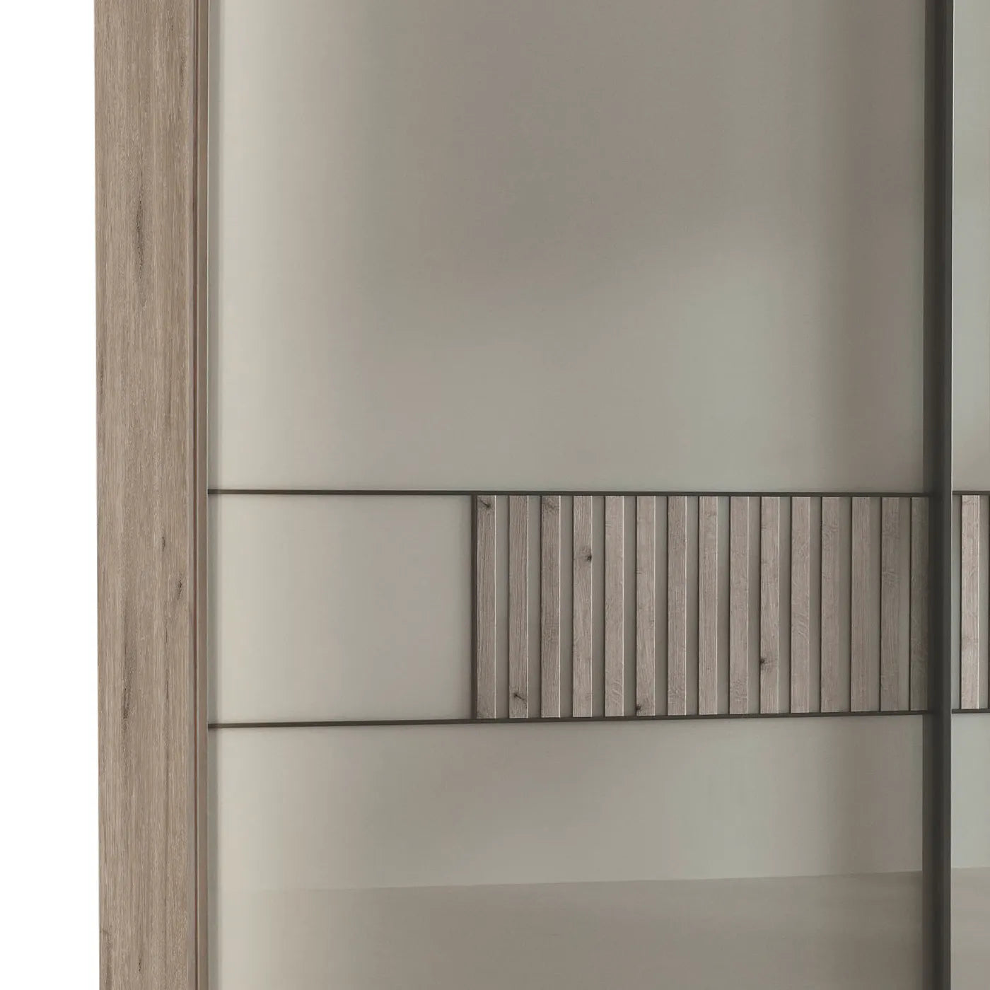 Vilmar Pebble Grey Glass 3 Door Sliding Wardrobe