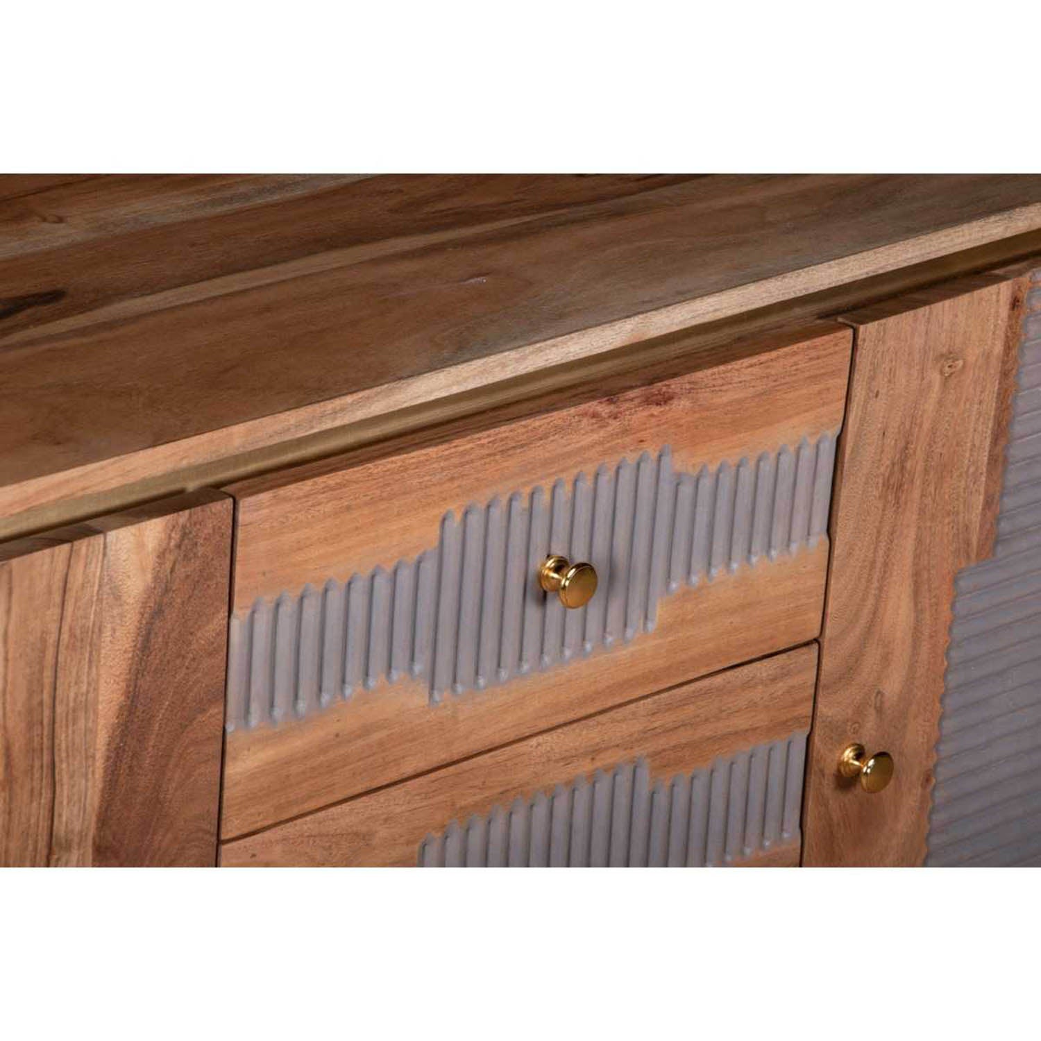 Wilton Acacia Wood 2 Doors and 3 Drawers Sideboard, also available in 2 door - Close Up