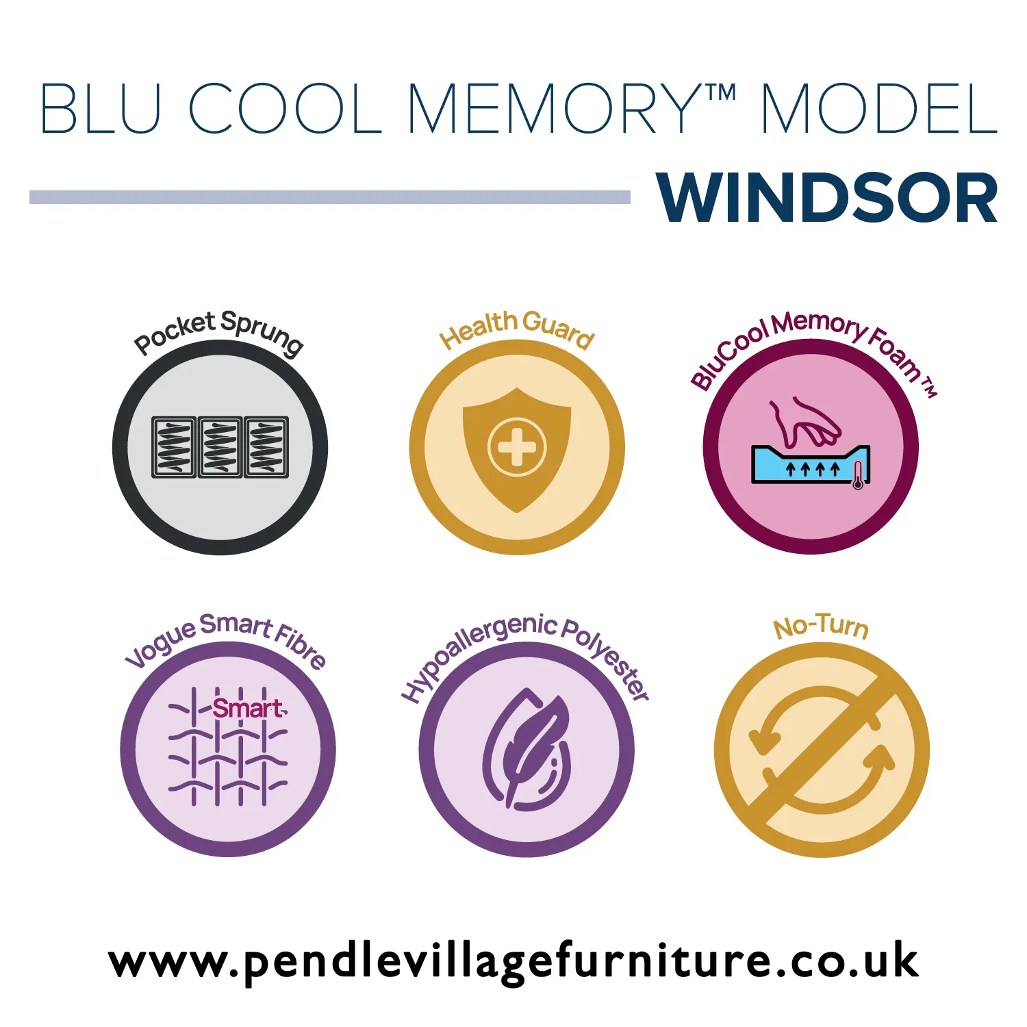 Repose Windsor Blu Cool 2000 Pocket Sprung Memory™ Mattress
