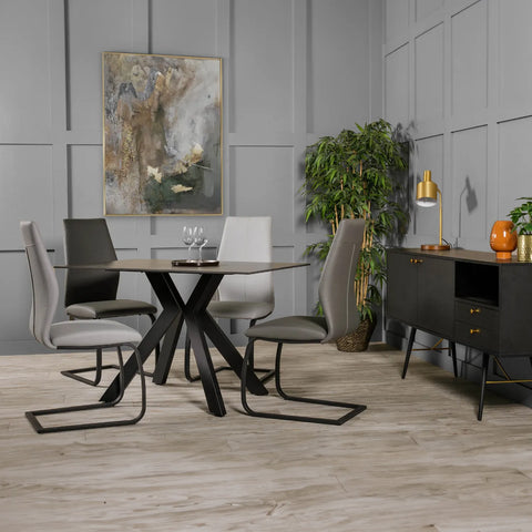 X Black Ceramic Dining Table, available in 120cm and 160cm - Lifestyle Image 