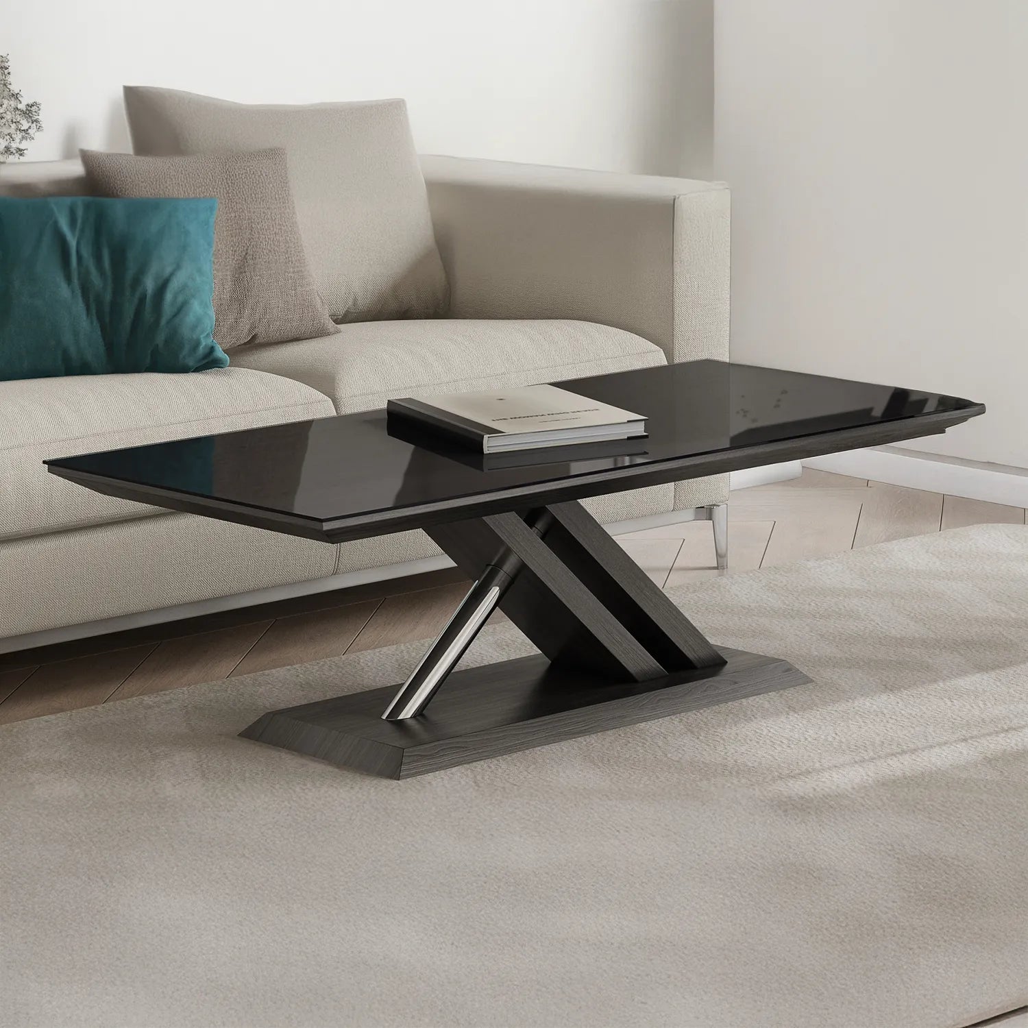 Xavia Grey Walnut Coffee Table, modern and contemporary design - Lifestyle Image 