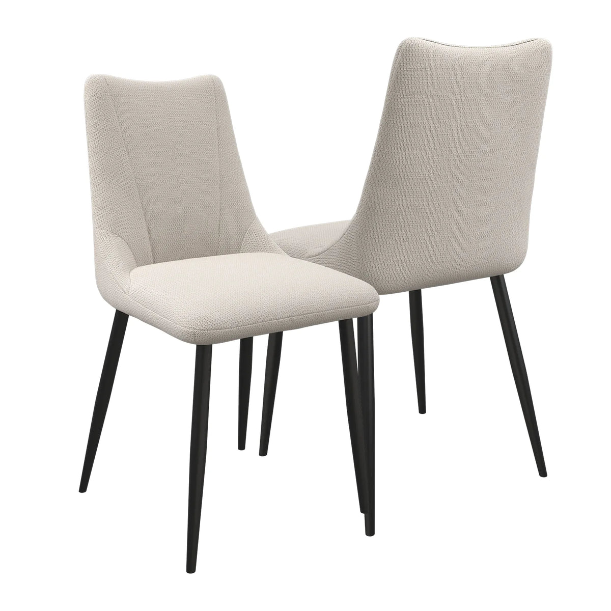 Zoe Ivory Fabric Set of 4 Dining Chairs