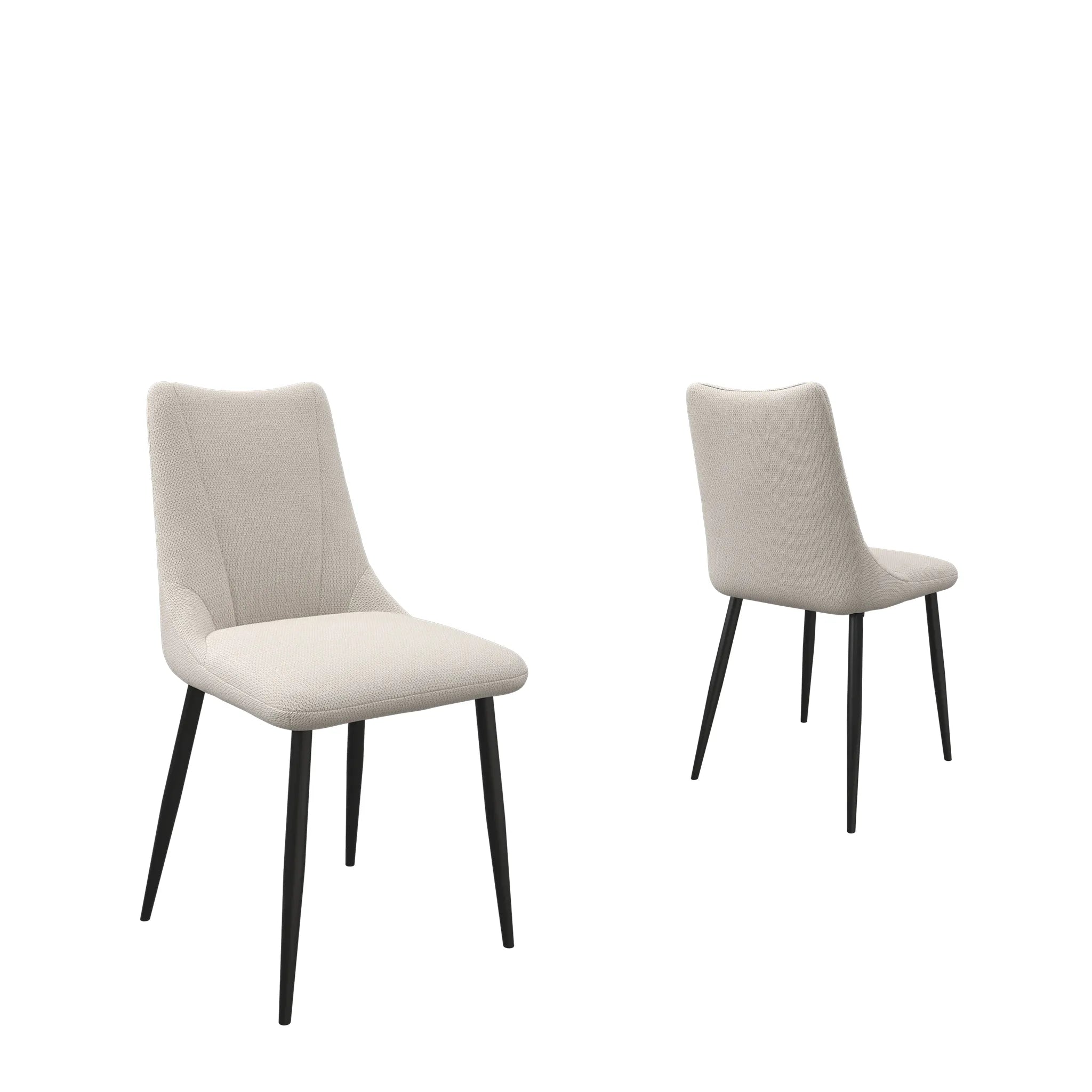 Zoe Ivory Fabric Set of 4 Dining Chairs