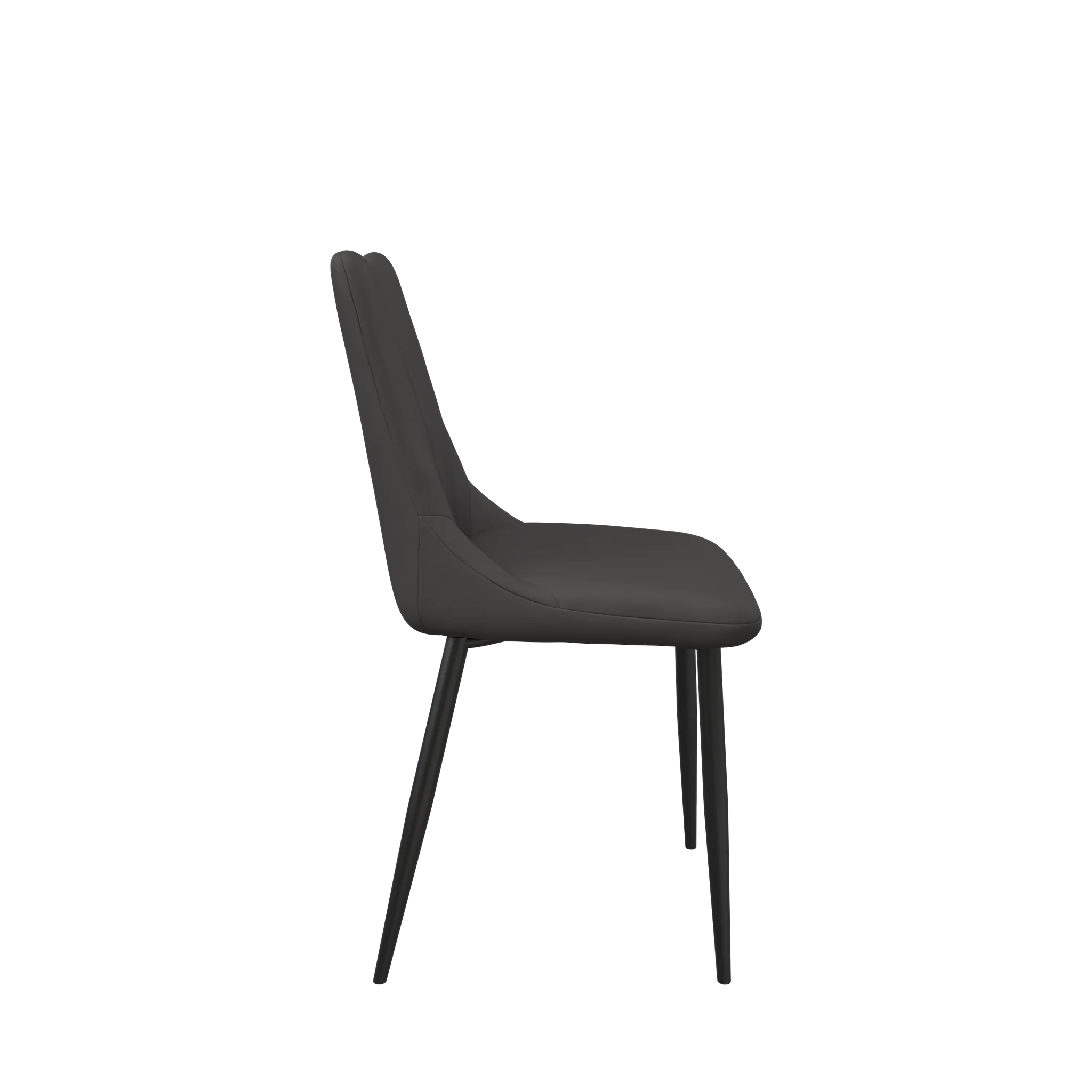 Zoe Dark Grey Faux Leather Dining Chair - Set of 4