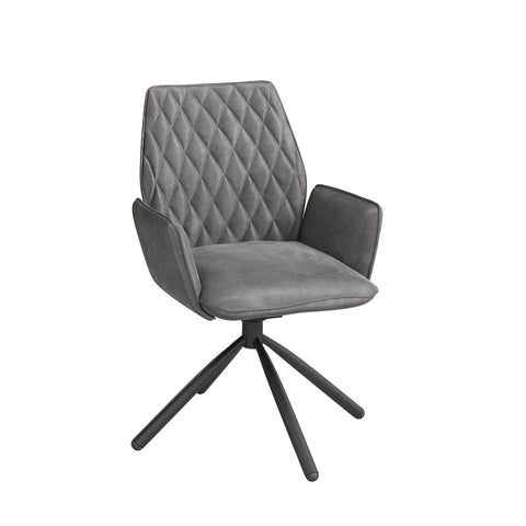 Twist Grey Swivel Dining Chairs, also available in Mink, Grey and Pink - Main Image Grey Chair