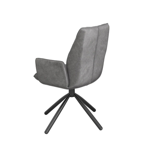 Twist Grey Swivel Dining Chairs with Grey Legs