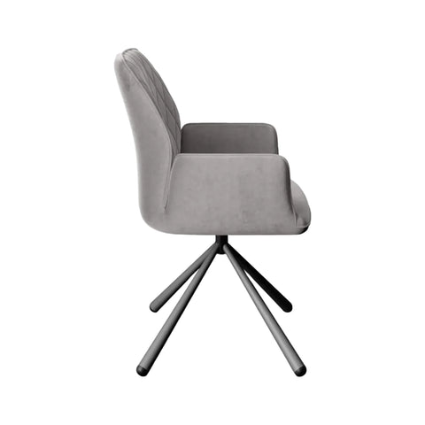 Set of 4 Twist Grey Swivel Dining Chairs, also available in Pink, Blue and Mink - Side of Chair