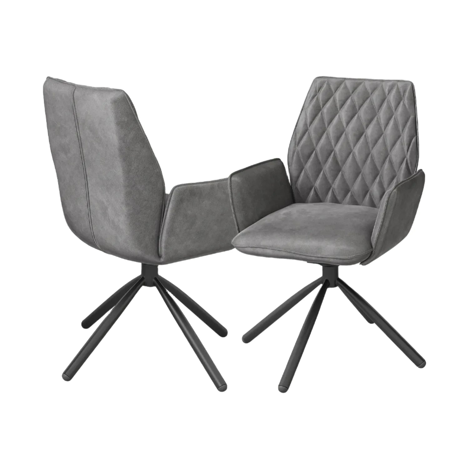 Twist Grey Swivel Set of 4 Dining Chairs