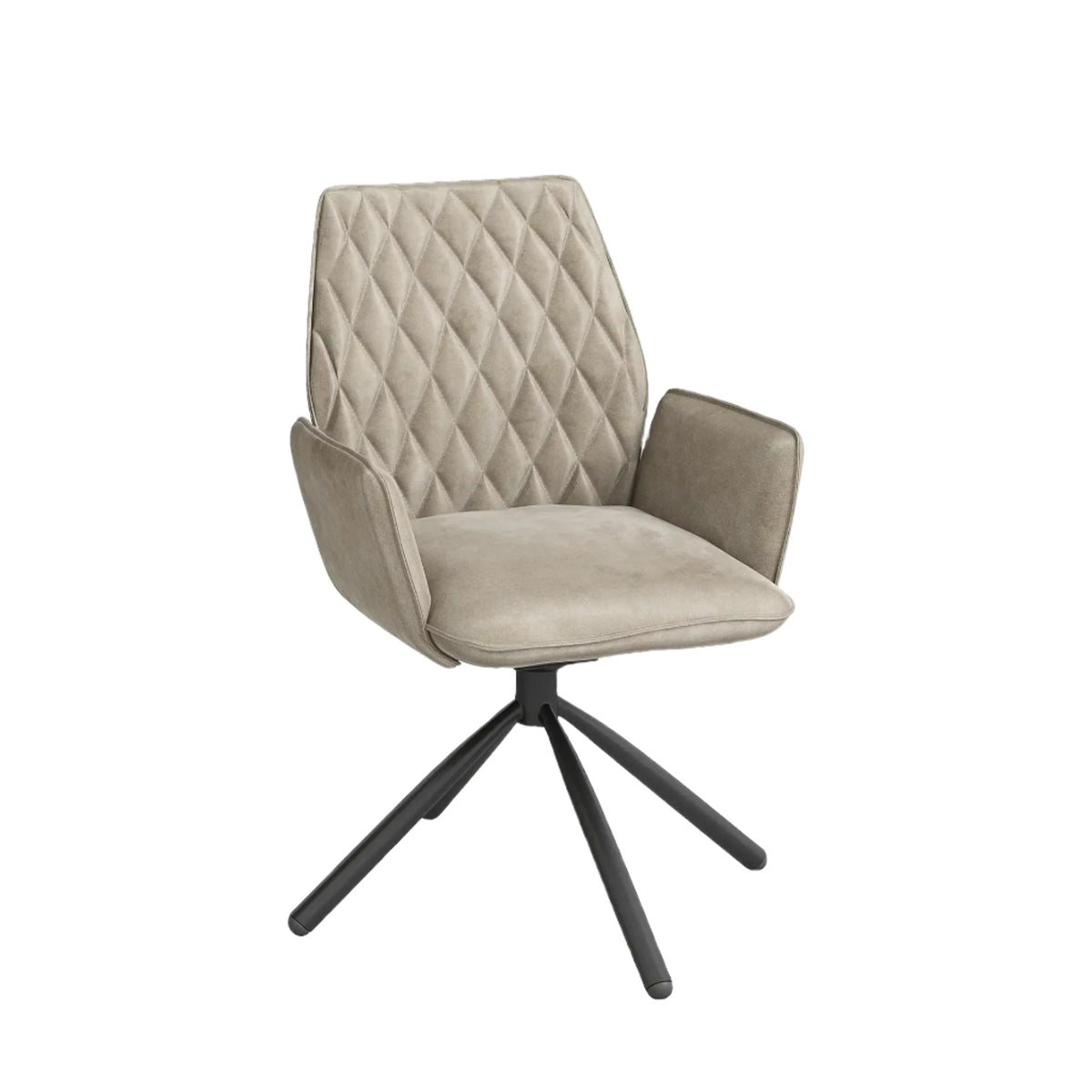 Set of 4 Twist Mink Swivel Dining Chairs, also available in Pink, Blue and Grey - Main Image 