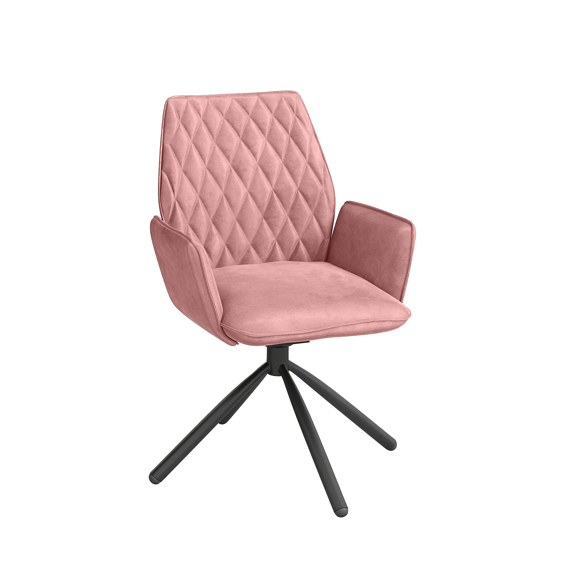 Set of 4 Twist Pink Swivel Dining Chairs