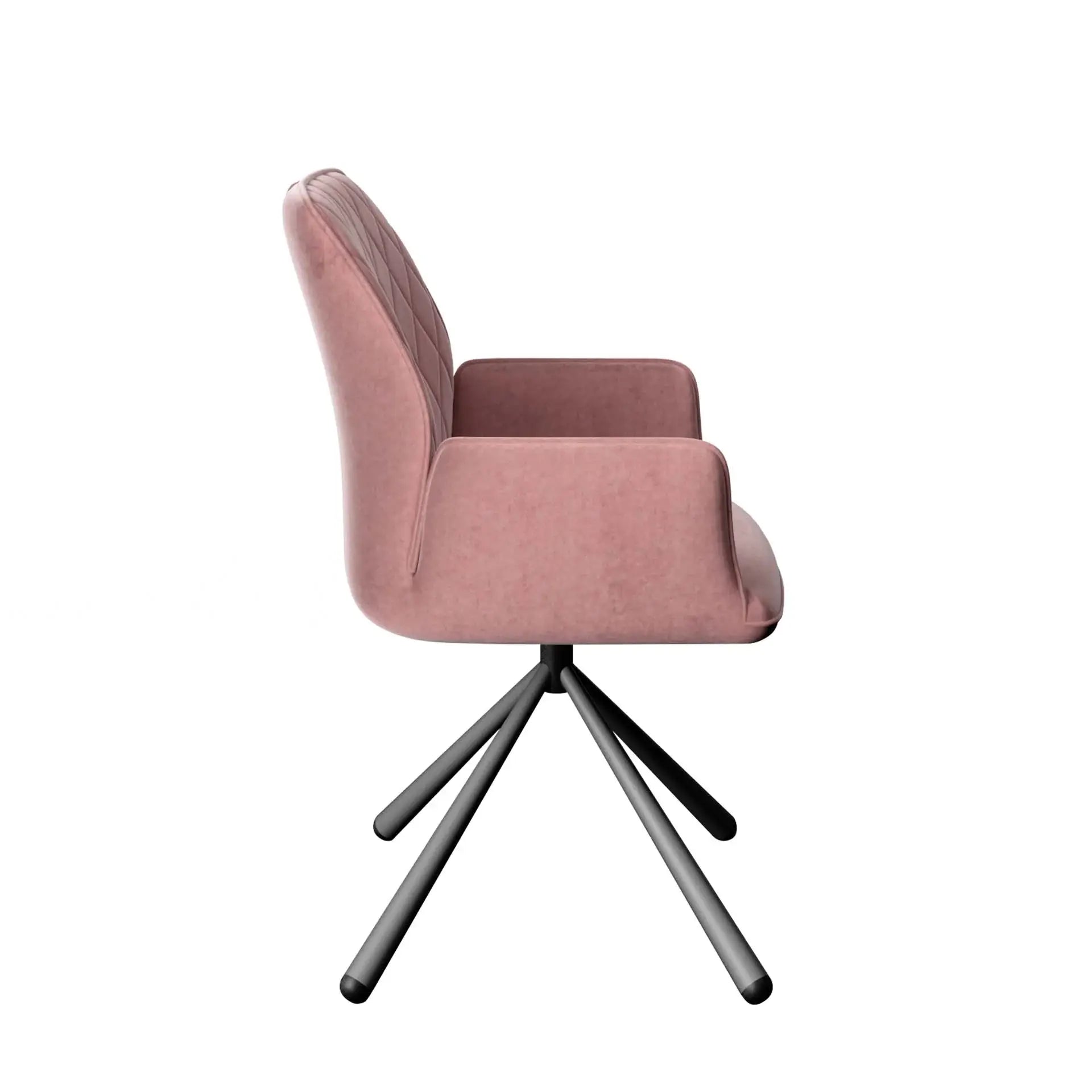 Set of 4 Twist Pink Swivel Dining Chairs