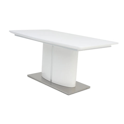 Zara 1.6M High Gloss White Extending Dining Table - Side