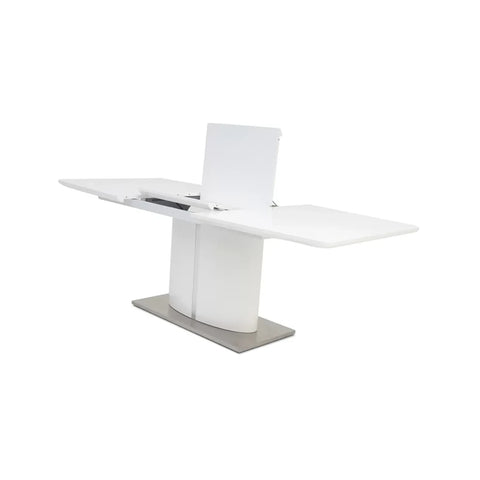 Zara 1.6M High Gloss White Extending Dining Table - Butterfly Extension