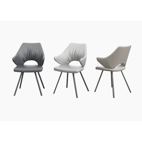 Marlow Leather Dining Chairs available in Grey, White and Taupe Leather Colours