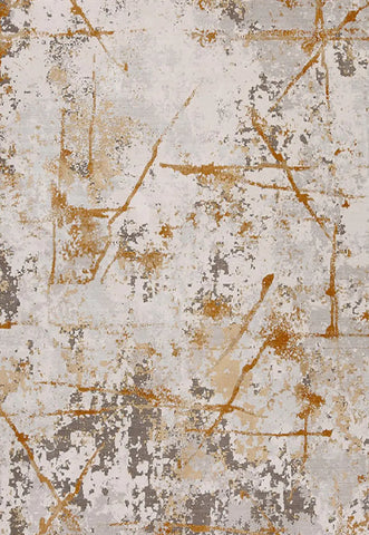 Astro Modern Abstract Gold Cream Grey Rug. Available in 3 sizes and 4 Designs - 7150J Main Image