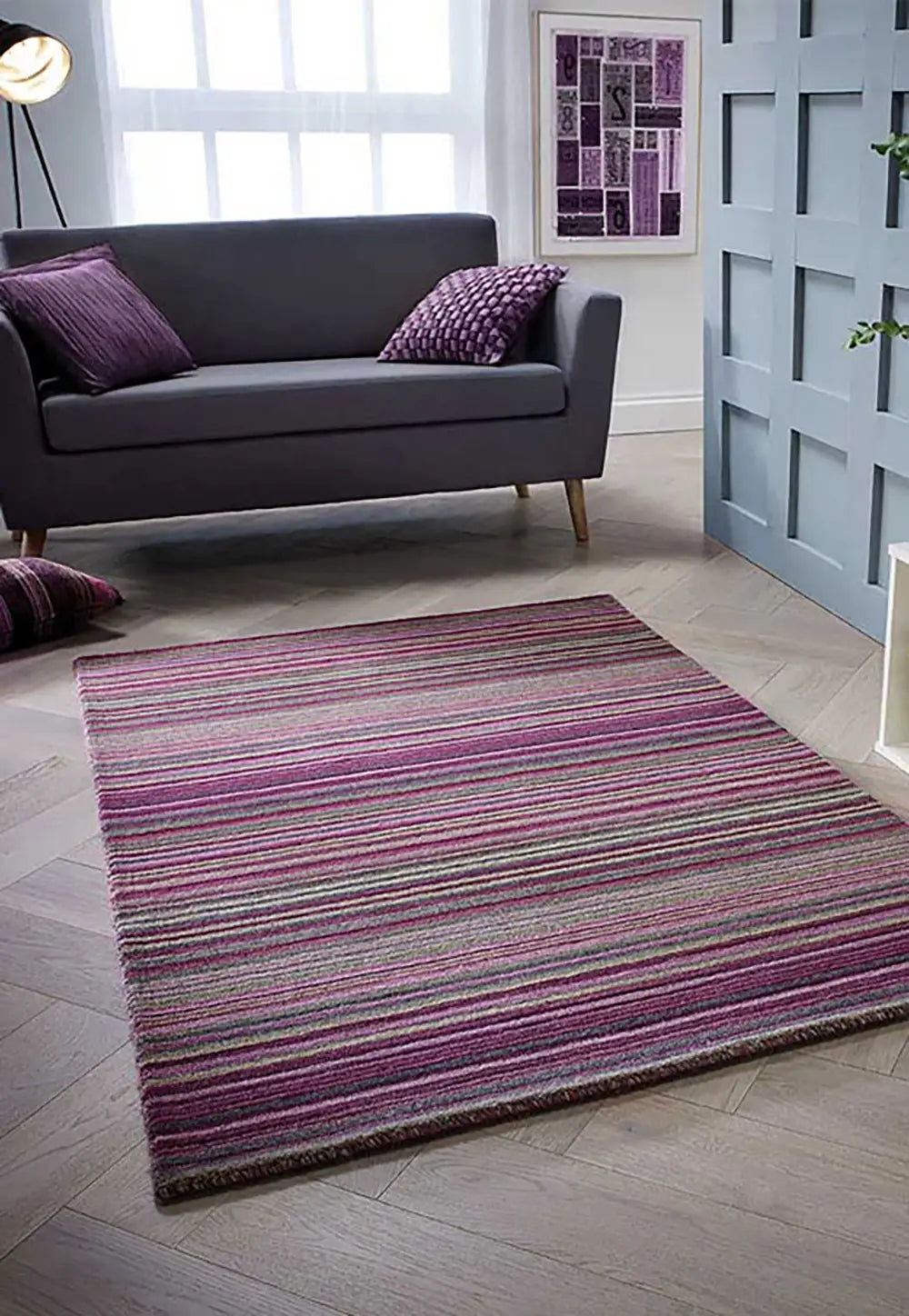 Carter Modern Yellow/Ochre Striped Rug