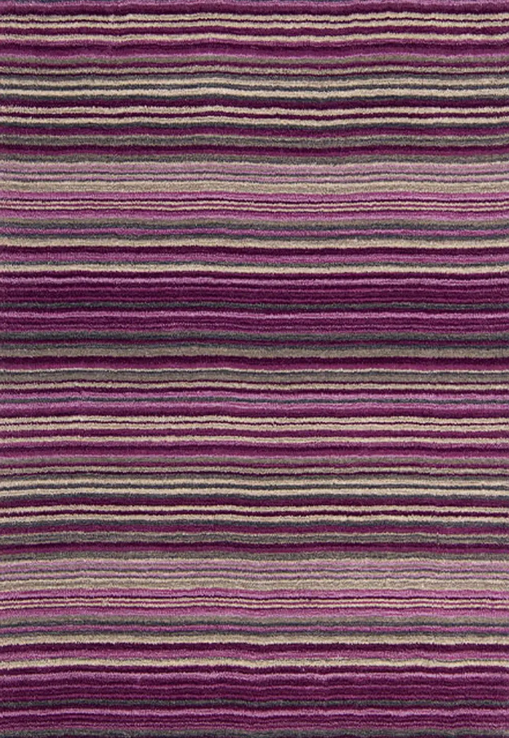 Carter Modern Striped Rug. Available in 8 colours - Berry Stripe Rug Main Image