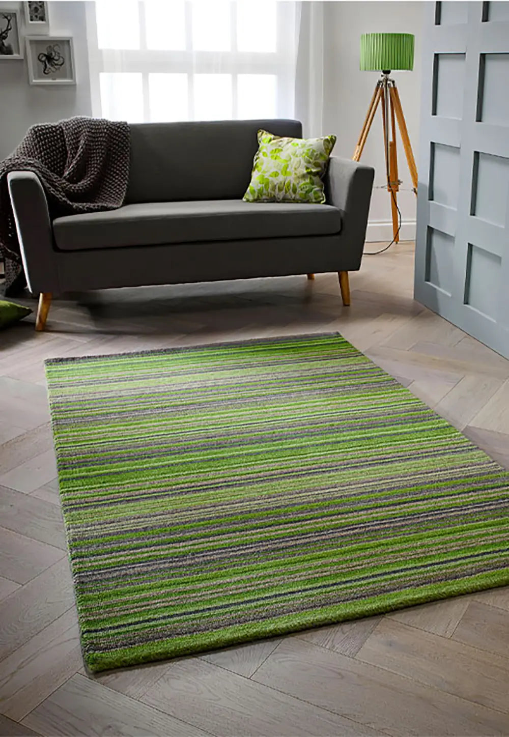 Carter Modern Yellow/Ochre Striped Rug