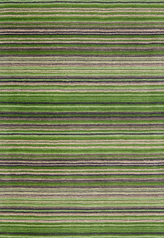 Carter Modern Striped Rug. Available in 8 colours - Green Stripe Rug Main Image