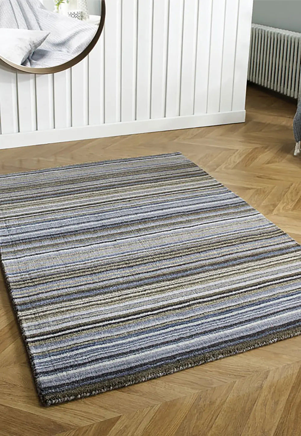 Carter Modern Striped Green Rug