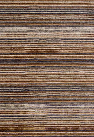 Carter Modern Striped Rug. Available in 8 colours - Brown Stripe Rug Main Image