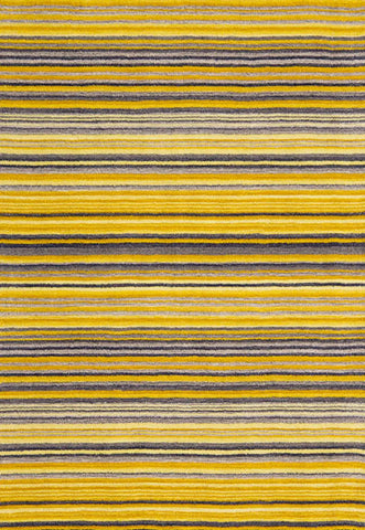 Carter Modern Striped Rug. Available in 8 colours - Yellow Stripe Rug Main Image