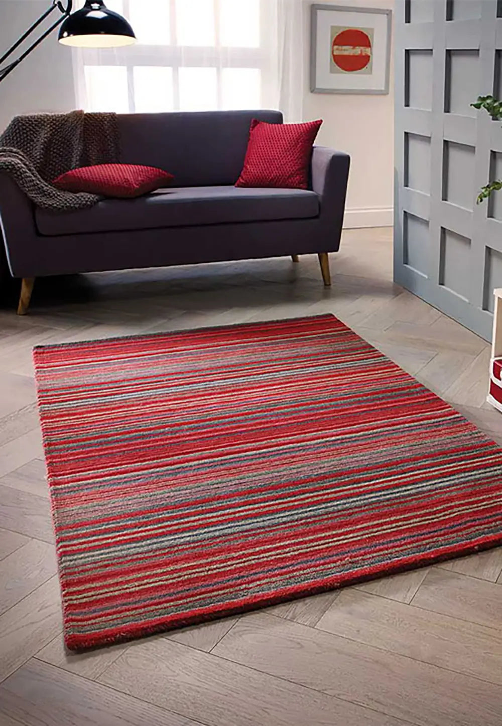 Carter Modern Yellow/Ochre Striped Rug