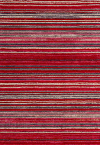 Carter Modern Striped Rug. Available in 8 colours - Red Stripe Rug Main Image