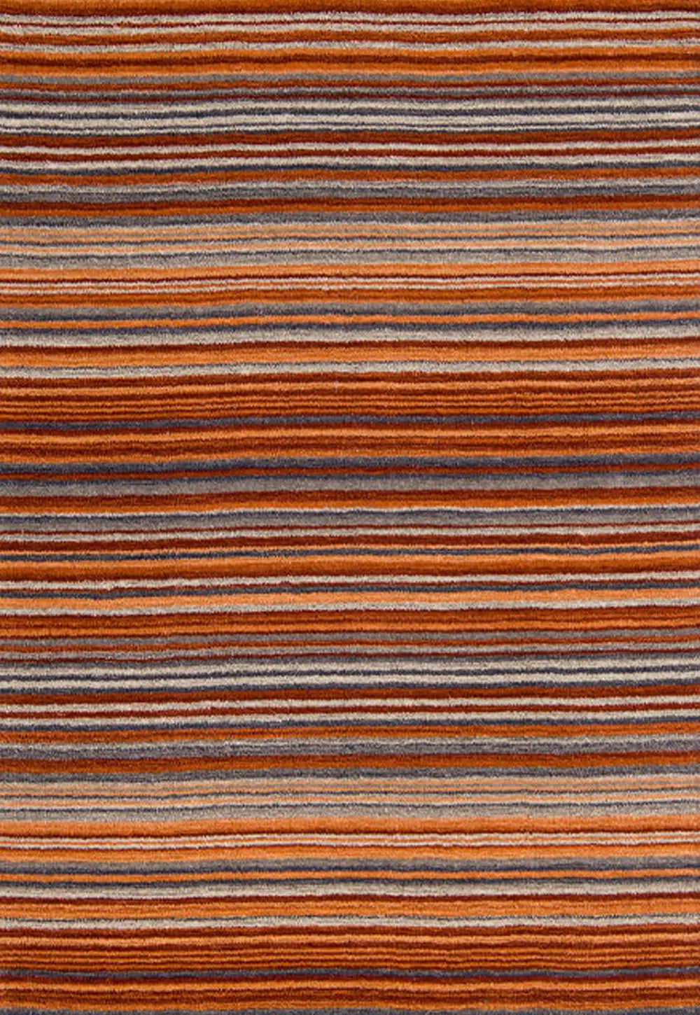 Carter Modern Striped Rug. Available in 8 colours - Rust/Orange Stripe Rug Main Image