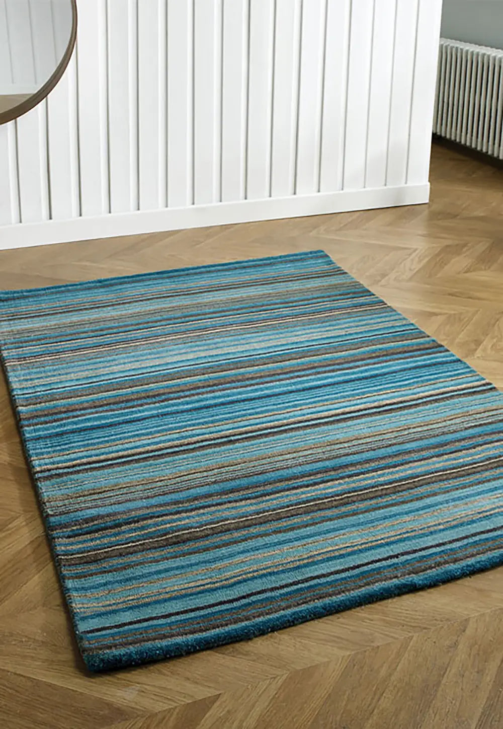 Carter Modern Red Striped Rug