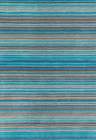 Carter Modern Striped Rug. Available in 8 colours - Blue Stripe Rug Main Image