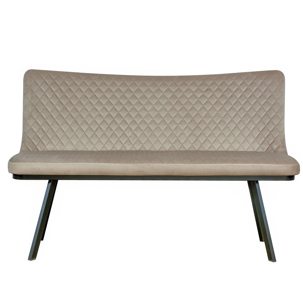 Serena Champagne Velvet Dining Bench, also available in Grey - Main Image 