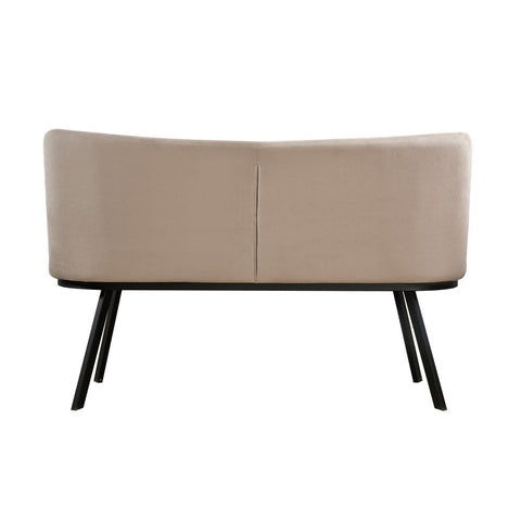 Serena Champagne Velvet Dining Bench, also available in Grey - Back of Bench 