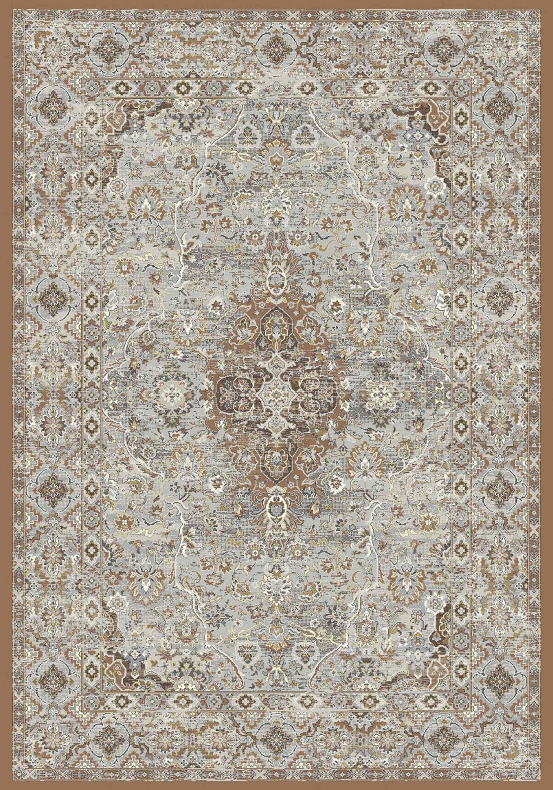 Da Vinci Elmund Grey Terracotta Traditional Rug