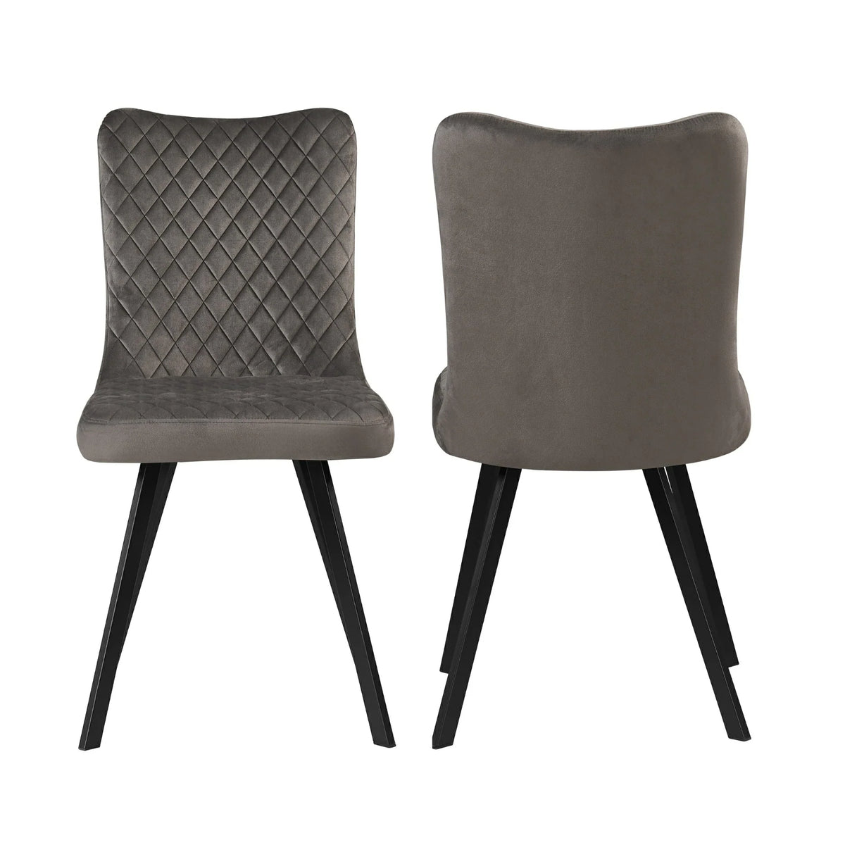 Mars Set of 4 Dining Chairs Plush velvet Grey Fabric Upholstered