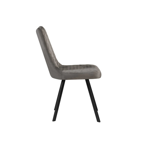 Mars Grey Fabric Dining Chairs with Black Legs 