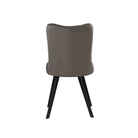 Mars Set of 8 Dining Chairs Plush velvet Grey Fabric Upholstered