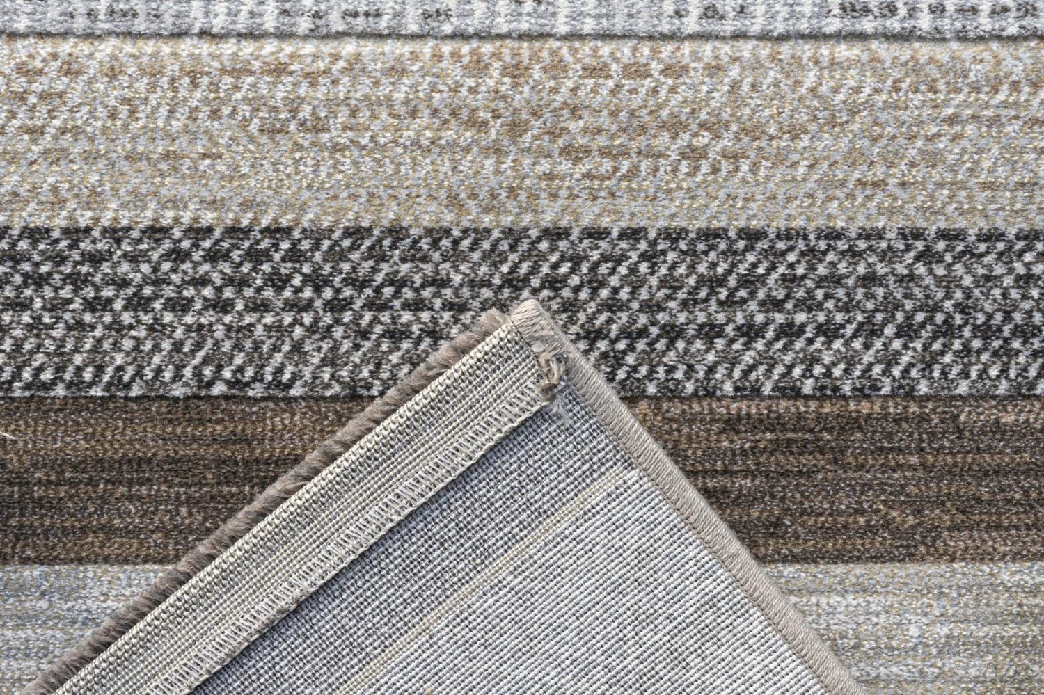 Galleria Stripe Beige Brown Grey Geometric Rug