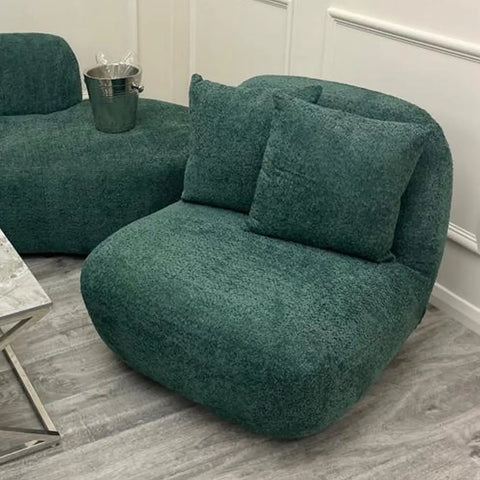 Margot Green Boucle Swivel Accent Chair, also available in various colours - Lifestyle Image 