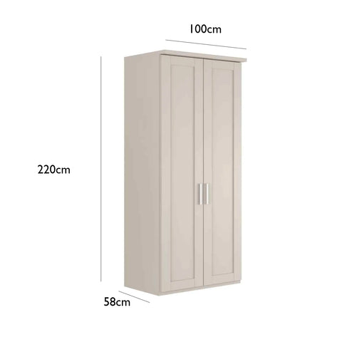 Kempton 2 Door Hinged Wardrobe with Right Door Mirror