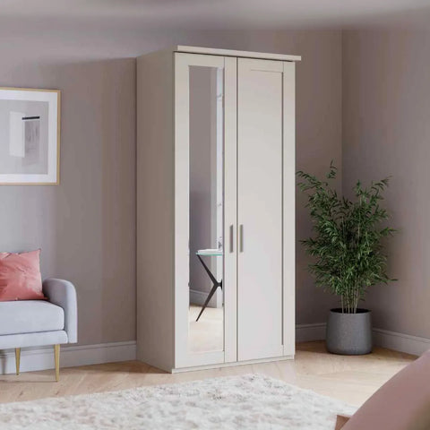 Kempton 2 Door Hinged Wardrobe with Right Door Mirror