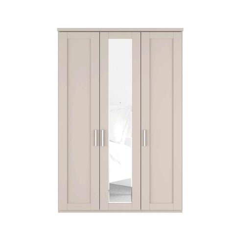 Wiemann Champagne Kempton 3 Door Hinged Wardrobe With Mirror