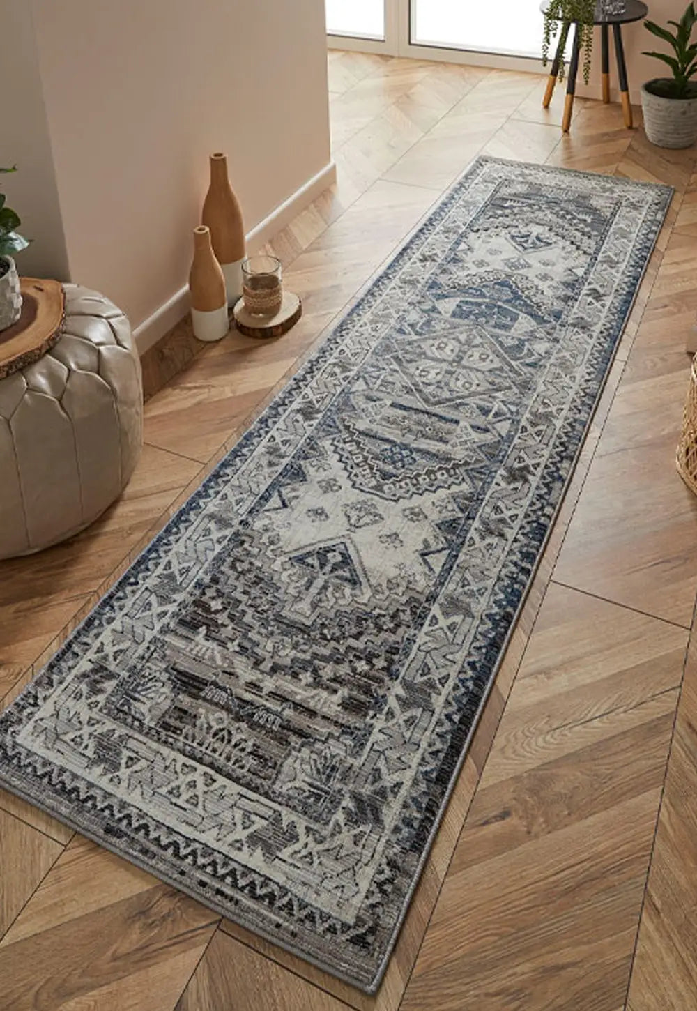 Kendra 2603H Grey and Blue Traditional Rug