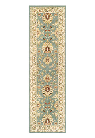 Kendra Traditional Rug, Available in 11 designs also available in 8 sizes - 45L Green/Cream Runner Image